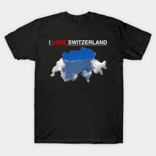 I Love Switzerland Snow Capped Mountain T-Shirt